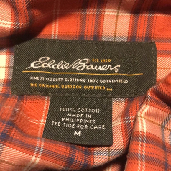 Eddie Bauer Men’s Button Front Long Sleeve Outdoors Plaid Shirt | Size Medium - Picture 5 of 7